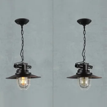 Retro Indoor Explosion-proof Lighting Vintage Pendant Light LED Lights Iron Cage Lampshade Warehouse Style Chain Light Fixture