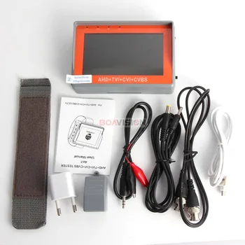 Portable 4 in 1 AHD+TVI+CVBS +CVI Camera Tester 1080P CCTV Tester 4.3 Inch LCD Video Test 5V/12V Power Output Cable Test
