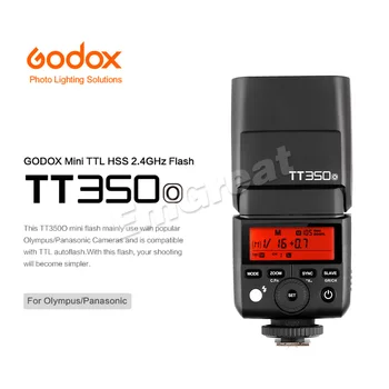 Newest Godox TT350O Mini Speedlite Camera Flash TTL HSS GN36 1/8000S for Olympus/Panasonic Mirrorless DSLR Camera