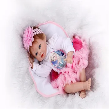 22inch 55cm Silicone baby reborn dolls, lifelike doll reborn babies toys for girl princess gift brinquedos Children's toys