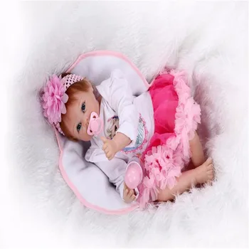 22inch 55cm Silicone baby reborn dolls, lifelike doll reborn babies toys for girl princess gift brinquedos Children's toys