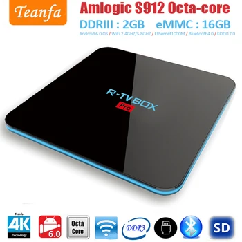 Smart Box tv Amlogic S912 Octa Core 2G/16G tv box android 6.0 4K TV BOX 2.4G+5G WIFI Bluetooth 1000M LAN android tv box
