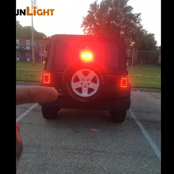 1pair Smoked LED Tail Lights for 2007-Jeep Wrangler Tail Light Brake Reverse Light Rear Back Up Turn Singal Lamp Daytime