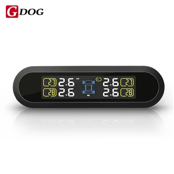 Black/blue case Cars Solar Power TPMS LCD Display Car Wireless Tire Tyre Pressure Monitoring System 4 external Sensors for car