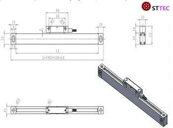 High precision instrument 650mm travel digital linear scale for lathe with