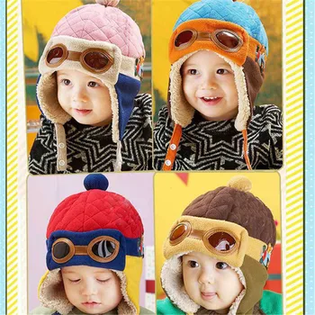 Toddlers Cool Baby Boy Girl Kids Infant Winter Pilot Warm Cap Hat Beanie