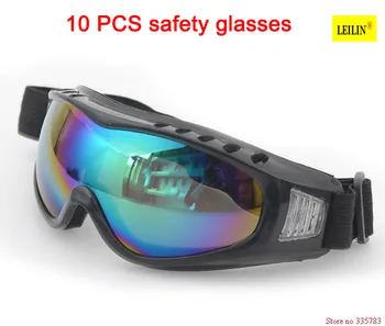 10pcs Outdoor Sport Ski Goggle Men Women Snowboard Snow Glasses Motorcycle Motocross Goggles Clear Lens Anti-Fog Skiing Eyewear