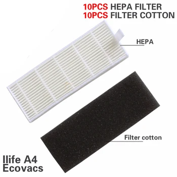 10pcs Sponge+10pcs Filters for ILIFE A4 Cleaning Robot Replacement chuwi ilife A4 Robot Vacuum Cleaner hepa filter