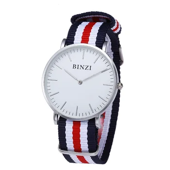 NEW quartz Wristwatche relojes deportivos fashion leather Nylon watch-Brand BINZI Floor price men watches 2016 latest style gift