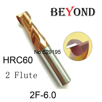 2F-6.0 HRC60,carbide Square Flatted End Mills coating:nano TWO flute diameter 6.0mm, The Lather,boring Bar,cnc,machine