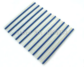 100pcs 2.54mm 1x40Pin Blue Single Row Straight Male Pin Header Gold-plated