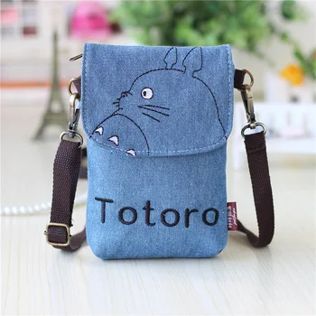 Totoro Bag Hello Kitty Sacos Baymax Totoro Wallets Women Small Cartoon Canvas Denim Purse Ladies Mini Bags for Phone and Keys