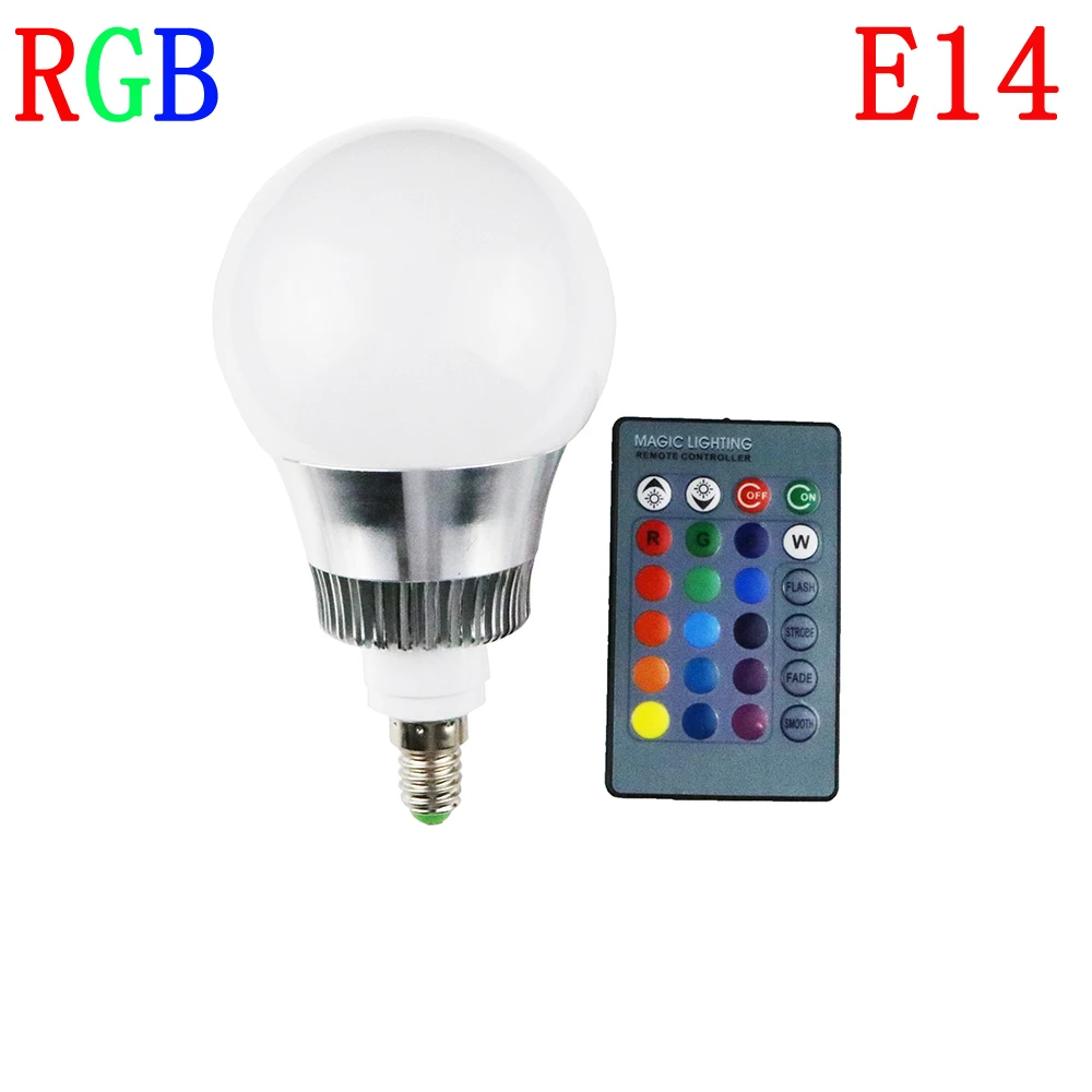 E14 10W RGB LED Lamp 16 Color Changing Dimmable Lampada led Spotlight with Remote Control For Party / Bar / Wedding forChristmas