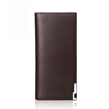 Male purses and leather wallet Men fashion brands Long thin 0.5CM Credit card holders 2 fold black and brown