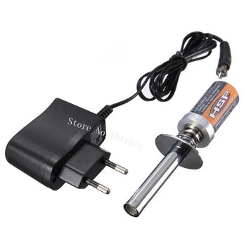 RC 1800mAh Rechargeable Glow Plug Igniter Starter Ignitor With Charger For 1/8 1/10 Nitro Buggy Truck Plane HSP 80101