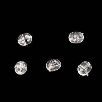100PCS/Lot 4.7*6mm Fishing Plastic Transparent Clear Crossing Beads Double Pearl Drill Oval Beads Carp Fishing Stop Rigs Beads