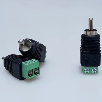 3pcs/lot CCTV Phono RCA Male Plug TO AV Terminal Connector Video AV Balun International Standard