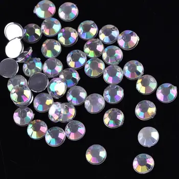 Shiny AB Color Nail Art Acrylic Rhinestones Decorations 3D Round Nail Studs Wheel Supplies For Nails ZP021