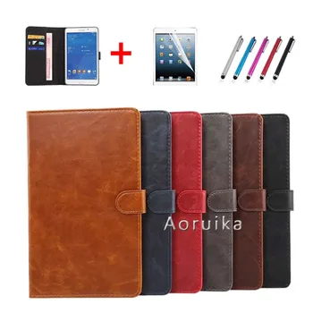 T350 T355 PU Leather Smart case for samsung galaxy tab A 8.0 SM-T350 SM-T355 SM-P350 P355 8'' tablet cover +film +stylus