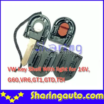 VW HU49 Key Blade Shell With Light For Vw GOLF 16v New Style 5pcs/lot