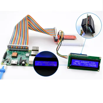 Adeept New IIC/I2C Interface with Blue Backlight LCD 1602 for Arduino Raspberry Pi ARM AVR DSP PIC ping headphones