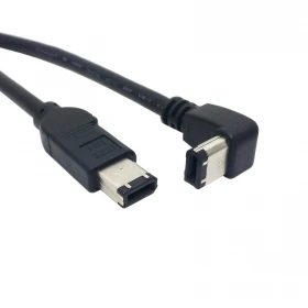 100pcs 1394 6P Pin male straight to 6P Right Angled 90degree 80cm Firewire 400 Cable , By Fedex