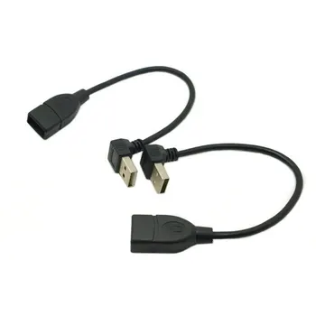 USB 2.0 A Male to USB 2.0 A Female Extension Cable 20cm 90 Degree Up & Down Right Angled Connectors short Adapter Cable