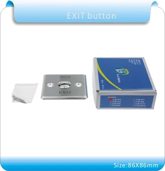 Metal shell 86X86mm Door Release Exit Button Sensor Switch without LED Indication(NO) for access control system