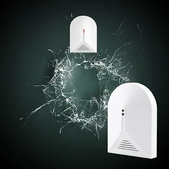 Wireless Glass Break Detector Sensor for Home Burglar Alarm Adjustable Sensitivity 315MHz / 433MHz