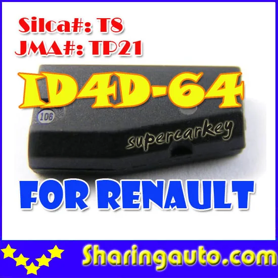 ID 4D-64 (T8) Crypto Transponder Chip For Renault (10pcs/lot)