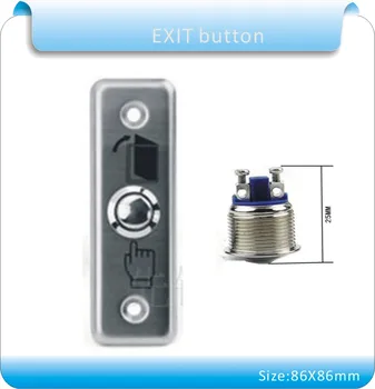 Metal shell 92X29mm Door Release Exit Button for access control system Switch without LED Indication(NO)