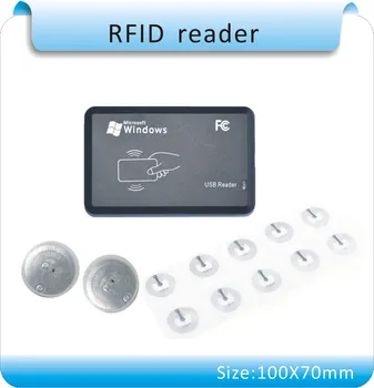 13.56MHZ NFC reader and 10pcs(more style) NFC TAG sticker chip NTAG213 NFC tag universal label, ISO14443A
