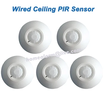 5pcs/lot Wired Ceiling PIR Sensor Alarm Detector for Home Burglar Alarm System,