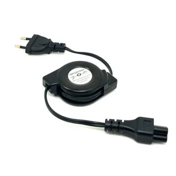100cm Europe EU Plug Power Supply Retractable Stretch Cable Cord to IEC320 C5 for Laptop Notebook