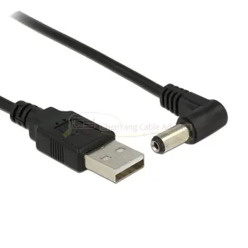 5pcies/lot USB 2.0 A Type Male to Right Angled 90 Degree 5.5 x 2.5mm DC 5V Power Plug Barrel Connector Charge Cable 80cm