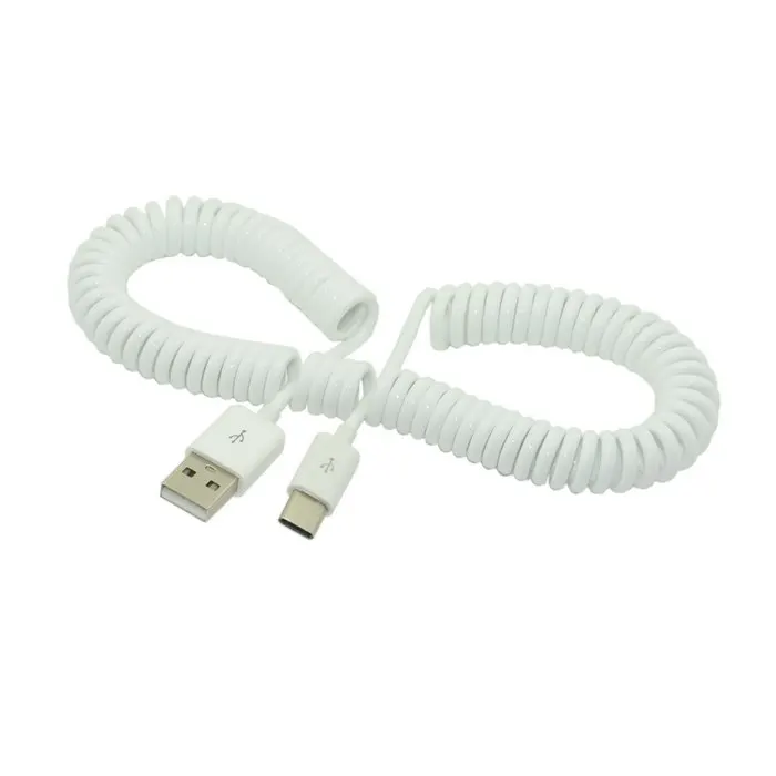 100pcs Stretch 3m 10ft USB-C 3.1 Type C Male to Standard USB 2.0 A Male Data Cable 3 meter for Tablet &Mobile Phone White,By UPS