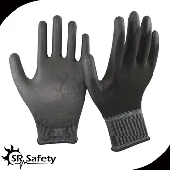 SRSAFETY 2 pairs 13g Black PU glove factory