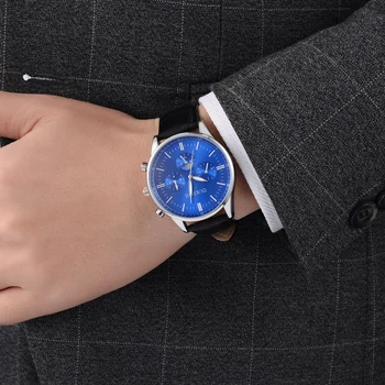 OUKESHI Business Men Watch Top Brand Luxury Leather Strap Quartz Wristwatch Fashion Boutique Watches Relogio Feminino