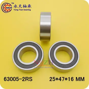 Excavator bearing 63005 2RS 63005-2RS 25*47*16mm 25X47X16mm Double Shielded Deep Ball Bearings Large breadth