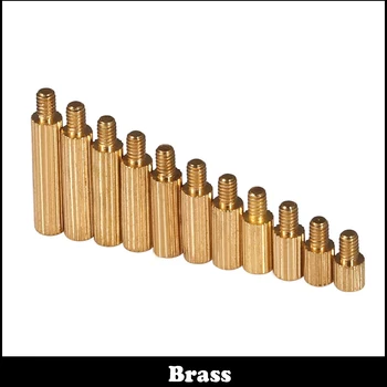 100pcs M2 M2X5+3 Brass Single End Stud Copper Screw/Nut Pillar Male To Female Thread Column Cylinder Standoff Stand-off Spacer