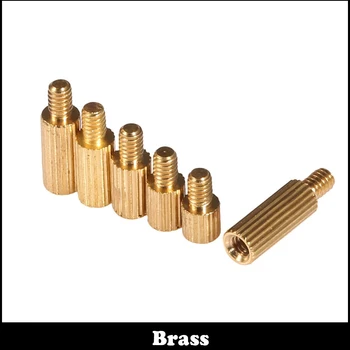 100pcs M2 M2X5+3 Brass Single End Stud Copper Screw/Nut Pillar Male To Female Thread Column Cylinder Standoff Stand-off Spacer