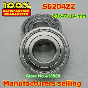 2pcs SUS440C environmental corrosion resistant stainless steel deep groove ball bearings S6204ZZ 20*47*14 mm