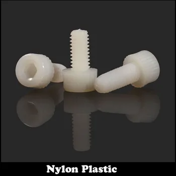 30pcs M4 M4*20 20mm White Nylon Plastic Insulating Cup Head cylinder Bolt Inner Hex Hexagon Socket Screw