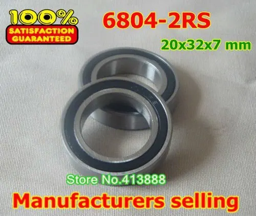 1pcs) The Rubber sealing cover Thin wall deep groove ball bearings 6804-2RS 20*32*7 mm