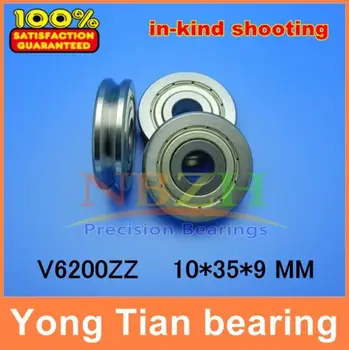 Outer ring V grooved straightener guide wheel bearings A1002ZZ V6200ZZ V90 10*35*9 mm pulley bearings V groove width 4.2 mm
