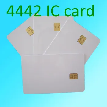 50pcs ISO 7816 Blank White pvc chip CR80 Standard size SLE4442 plastic contact smart card