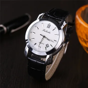 FHD Fashion Watch Leather strap Men's Watches Quartz Clock Womens Watch Double Calendar With Date Week Lovers Casual Wristwatch