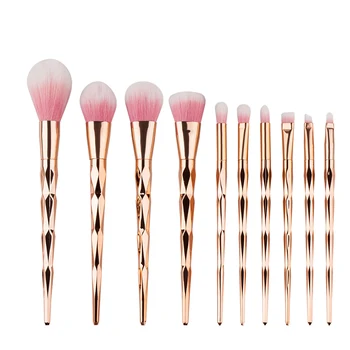 Focallure 10 Pcs Rose Pink Makeup Brushes Set Cosmetic Foundation Eyshadow Blusher Powder Brush Beauty Tools Sets M03630