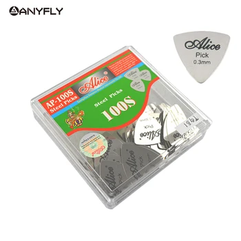 12 pcs wholesale Alice Stainless Steel Triangle Shape Metal Guitar Electric Guitar Speed Rock Picks 0.3mm