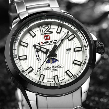 Naviforce Famous Brand Watches Men Luxury Brand Steel Bracelet Calendar Clock Sport Military Waterproof Relogio Masculino
